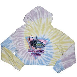 Psycho Tuna tie-dye pastel cropped hoodie sweatshirt size medium